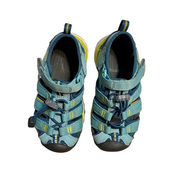 Toddler Keens Teal Blue and Yellow sandal waterproof shoes size 8 infant… - Picture 3 of 9